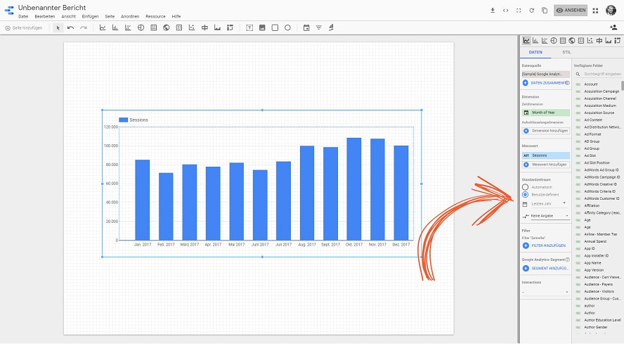 Den Standardzeitraum in Google-Data-Studio anpassen.