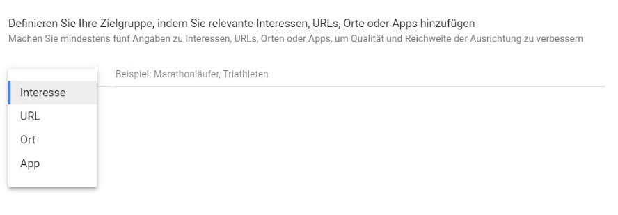 Google-Ads-Zielgruppen mit gemeinsamen Interessen