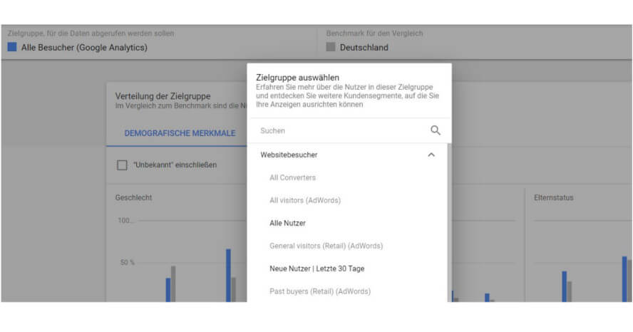 Zielgruppen-Vergleich in Google Ads